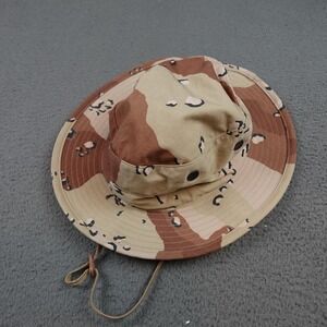 Vintage R&B Desert Brown Camo Hat Boonie Fitted Mens 7 1/4 Army Sun Military 90s